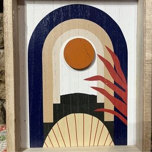 NWT Bohemian Sun Mid-Century Modern Wall Art 4 x 6 Dorm Room Small Spaces Retro